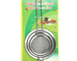 طقم مصافي شاي ستانليس حجم صغير ثلاثة قطع