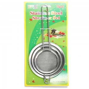 طقم مصافي شاي ستانليس حجم كبير ثلاثة قطع 10 + 14 + 17 سم