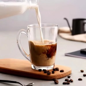 طقم كاسات 12 شاي / نسكافيه زجاج شفاف كريستال EIC-170 مع ايد