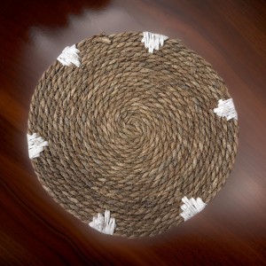 كوستر قش كبير 37 سم مع خيوط صنارة على الاطراف wa46-15