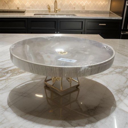 جاط فواكه مدور خشب بامبو قاعدة ذهبية جاط فواكه مدور خشب بامبو قاعدة ذهبية