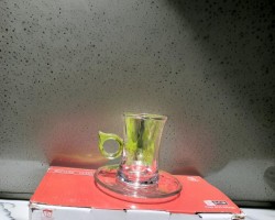 طقم 6 كاسات + 6 استكانات شاي جرة حجم صغير 115 مل مع يد عصفور شايزجاج شفاف 019 طقم 6 كاسات + 6 استكانات شاي جرة حجم صغير 115 مل مع يد عصفور شايزجاج شفاف 019