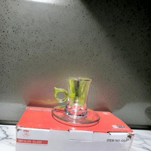 طقم 6 كاسات + 6 استكانات شاي جرة حجم صغير 115 مل مع يد عصفور شايزجاج شفاف 019 طقم 6 كاسات + 6 استكانات شاي جرة حجم صغير 115 مل مع يد عصفور شايزجاج شفاف 019