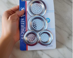 طقم مصافي حوض مطبخ ستانلس ستيل 4 قطع