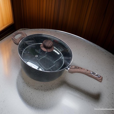 قلاية بطاطا مع مقلى شبك شيبس يد خشب ثقيل