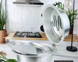 خبازة كهرباء المنيوم حجم صغير حيف عالي طنجرة خبز المقاس  37 سم 