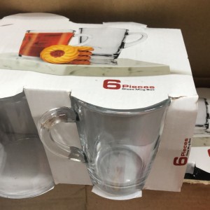 طقم كاسات 6 قطع شاي زجاج EIC-170 مع ايد