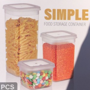 طقم مرتبان بلاستيك/3 قطع غطاء كبسSIMPLE