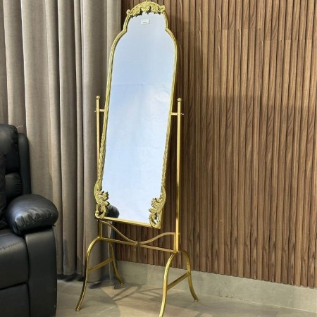 مراية مع ستاند معدن ذهبي شكل اقصى من الاعلى DK-2311