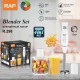 خلاط فواكه - خفاقة ايد بلندر 4 قطع 800 واط موديل 331W RAF خلاط فواكه - خفاقة ايد بلندر 4 قطع 800 واط موديل 331W RAF