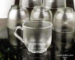 طقم كاسات 6 قطع شاي منقط مصري مع يد