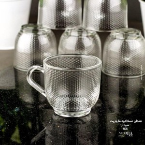 طقم كاسات 6 قطع شاي منقط مصري مع يد