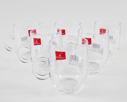 كاسات نسكافيه ، شاي اسطوانه طويل 6 قطع مع ايد مدور BLINKMAX