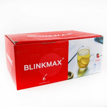 كاسات نسكافيه ، شاي اسطوانه طويل 6 قطع مع ايد مدور BLINKMAX