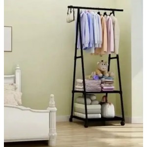 ستاند تركيب ملابس تعليق مع رفين حجم صغير 