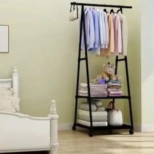 ستاند تركيب ملابس تعليق مع رفين حجم صغير 