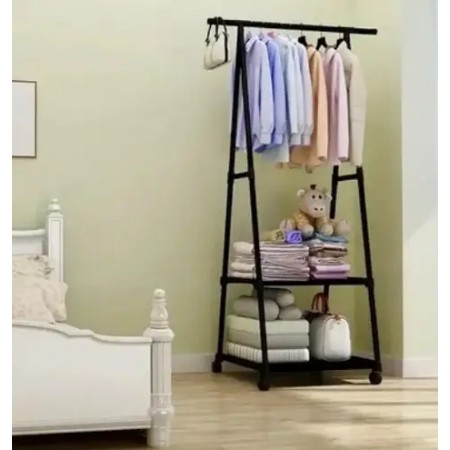 ستاند تركيب ملابس تعليق مع رفين حجم صغير 