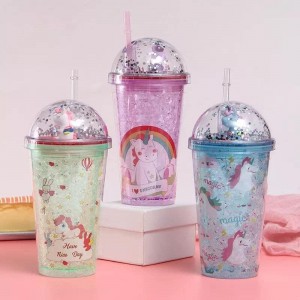 كاسة مطرة بلاسيتيك زجاج مكسر 500 مل يونيكورن