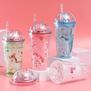 كاسة مطرة بلاسيتيك زجاج مكسر 500 مل يونيكورن