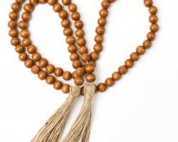 مسبحة عظم ديكور بني كبير ثقيل خرز مكرمي