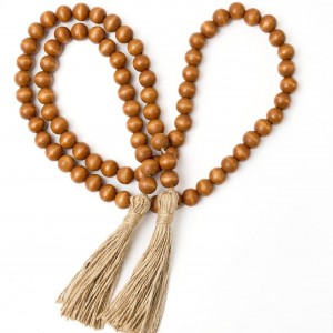 مسبحة عظم ديكور بني كبير ثقيل خرز مكرمي