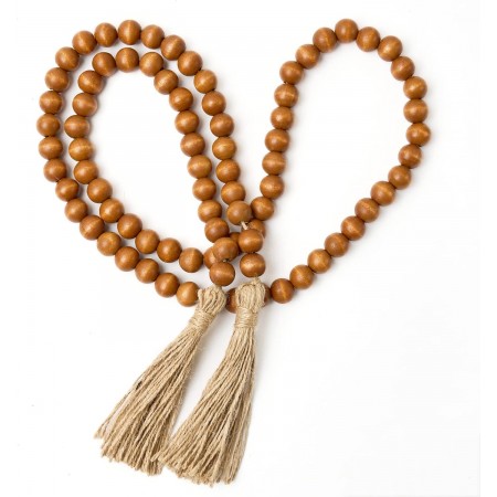 مسبحة عظم ديكور بني كبير ثقيل خرز مكرمي