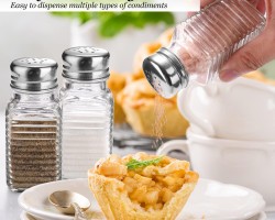 علب/2 ممالح زجاج غطا ستانلس حجم صغير