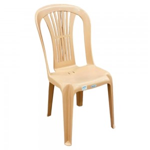 كرسي بلاستيك بدون يد تركي لون بني ظهر عمدان