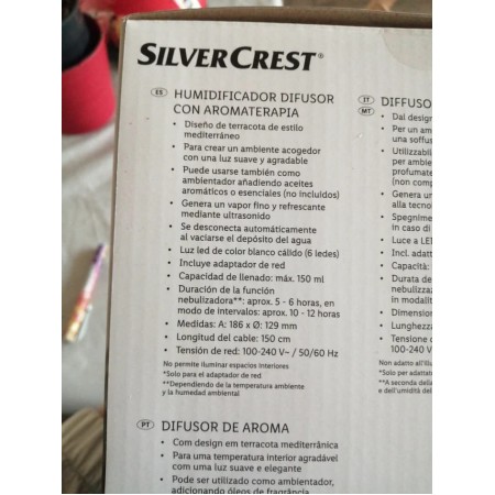 مبخرة إلكتروني فخار SILVER CREST AROMA مع ضوء 3897311 مبخرة إلكتروني فخار SILVER CREST AROMA مع ضوء 3897311
