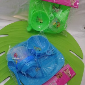 صحن بلاستك اطفال 5قطع 