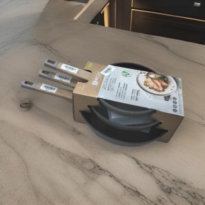 قلاية جرانيت BAROLY مع ايدي خشبية بامبو نمرة 20