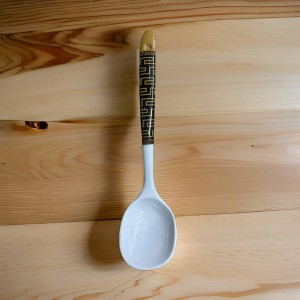 مغرفة طعام ميلامين ابيض فيرزاتشي اسود مذهب  موديل dw1023