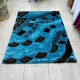 سجاد شاجي شعر مزركش لون مقاس 160 × 220  لون تركواز