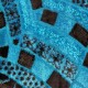 سجاد شاجي شعر مزركش لون مقاس 160 × 220  لون تركواز