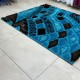 سجاد شاجي شعر مزركش لون مقاس 160 × 220  لون تركواز