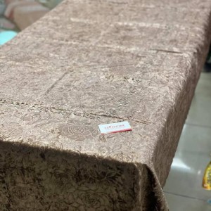 شرشف سفرة مربع مقاس 140 × 140 سم سادة شمواه حفر CNC FH25
