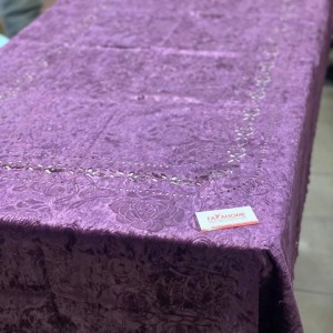 شرشف سفرة مربع مقاس 140 × 140 سم سادة شمواه حفر CNC FH25