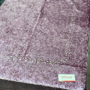 شرشف سفرة مربع مقاس 140 × 140 سم سادة شمواه حفر CNC FH25