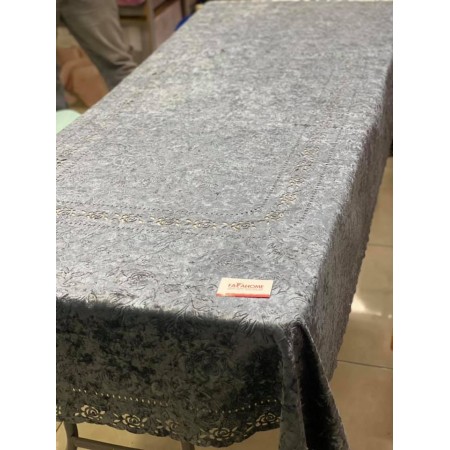 شرشف سفرة مربع مقاس 140 × 140 سم سادة شمواه حفر CNC FH25