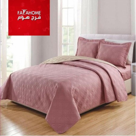 شرشف جوبلن مجوز سادة دبل فيس دروبس 4 قطع كينج