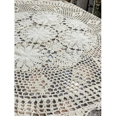 شرشف كورنر تطريز  90*90 صنارة مكرميه