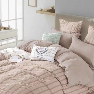 طقم ملاحف روز سادة مجوز زم لون بيج