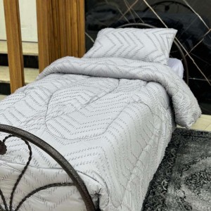 لحاف مفرد سادة زكزاك نافر اندومي 4 قطع صيفي