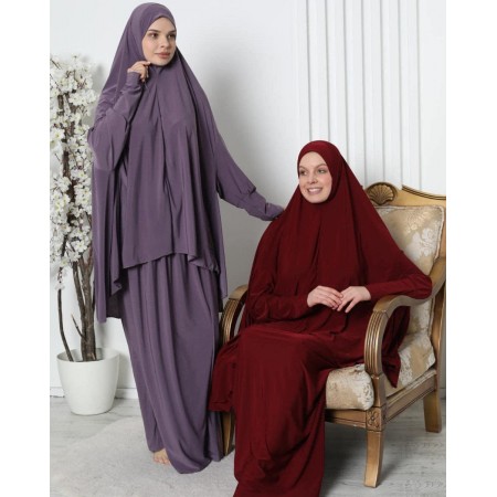 اسدال - طقم صلاه سادة لايكرا مع كم اسدال - طقم صلاه سادة لايكرا مع كم