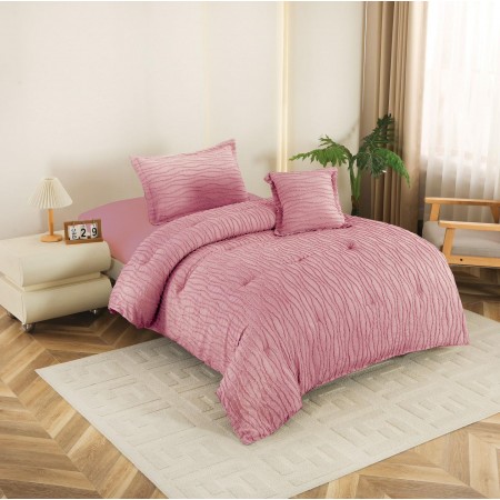 لحاف مفرد صيفي شيري 4 قطع SHERRY سادة مجكر عمودي