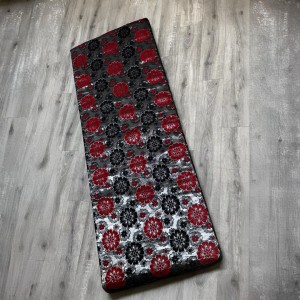 مخمل ثقيل احمر اسود وردة وجه خارجي لفرشة اسفنج ارضية مقاس 175 × 76 سم