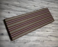 بدوي / فلاحي بني + أحمر وجه خارجي لفرشة اسفنج ارضية مقاس 175 × 76 سم