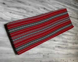 بدوي / فلاحي احمر + اسود وجه خارجي لفرشة اسفنج ارضية مقاس 175 × 76 سم