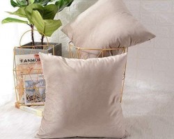 قرن مخمل سادة 45 × 45 لون موكا فاتح