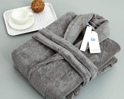 برنص - روب حمام قطن 100% حجم L مع طاقية